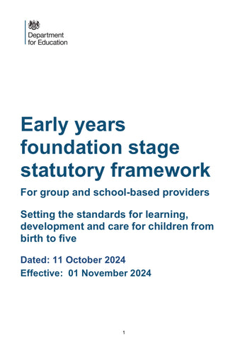 EYFS 2024 for group and school based providers