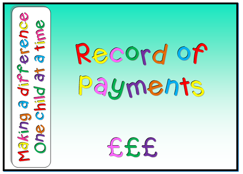 Record of Payments Book